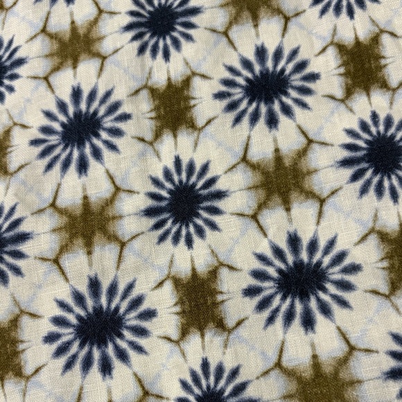 bryn Walker Blue and Brown Starburst Linen Blouse - Picture 5 of 11